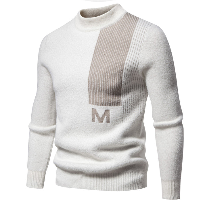 Herrar Högkvalitativ stickad tröja med modern ståkrage och strukturerad design Mirla-Eva Jonsson