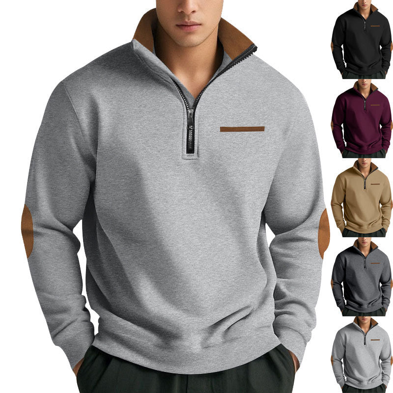 Herrar Högkvalitativt Sweatshirt med Högt Krage och Dragkedja Eva Jonsson-Eva Jonsson