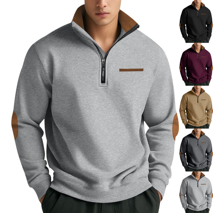 Herrar Högkvalitativt Sweatshirt med Högt Krage och Dragkedja Eva Jonsson-Eva Jonsson