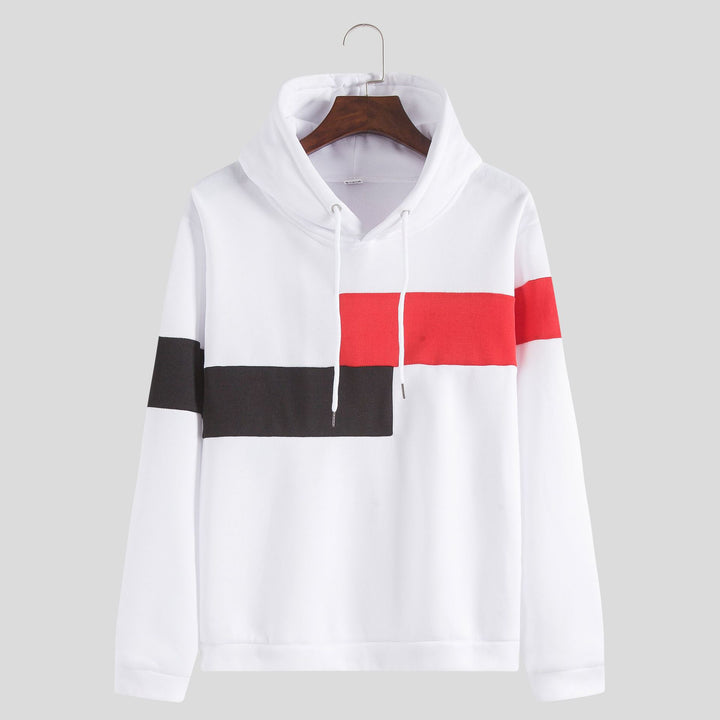 Herrar Hooded sweatshirt med stilfull blockrand-design och bekväm passform Eva Jonsson-Eva Jonsson