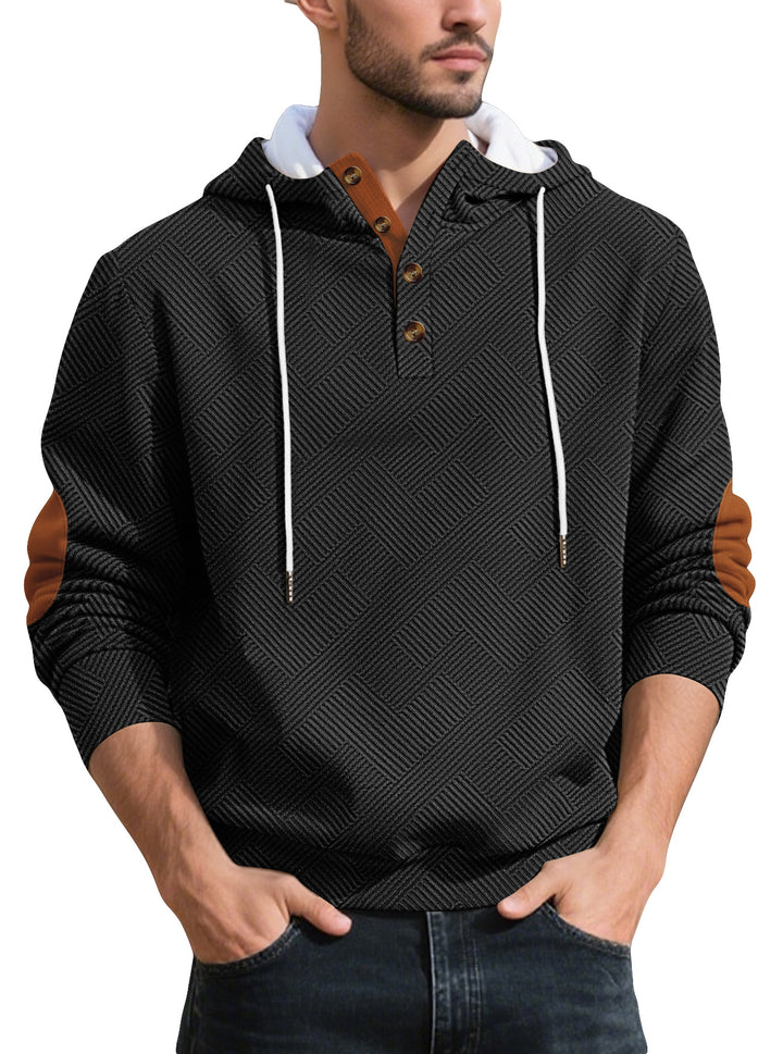 Herrar Hoodie med knapplist och strukturerad design Mirla-Eva Jonsson