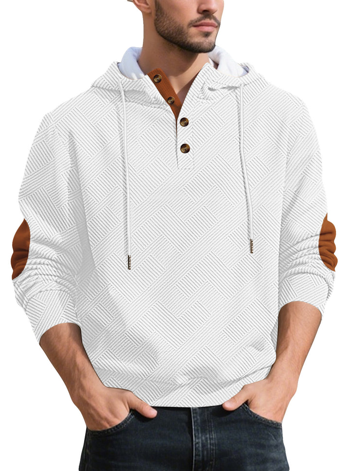Herrar Hoodie med knapplist och strukturerad design Mirla-Eva Jonsson