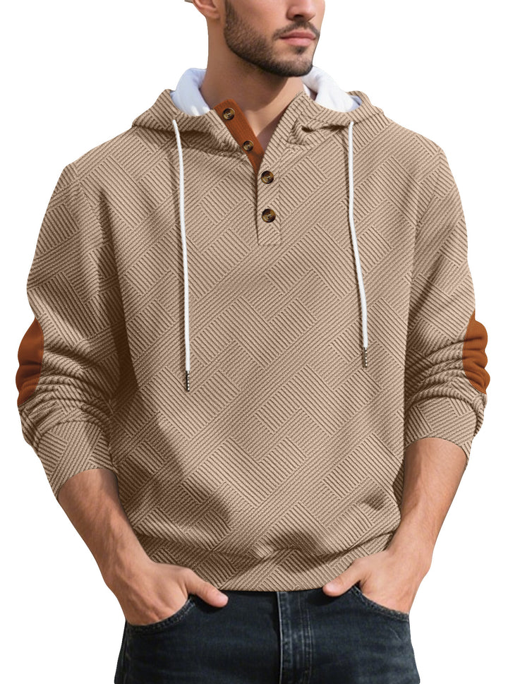Herrar Hoodie med knapplist och strukturerad design Mirla-Eva Jonsson