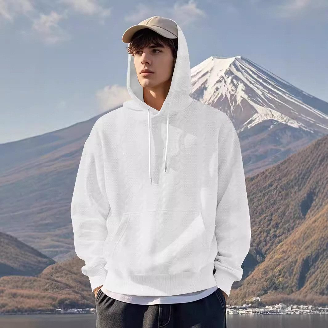 Herrar Hoodie med strukturerad design och kängurufickor Mirla-Eva Jonsson