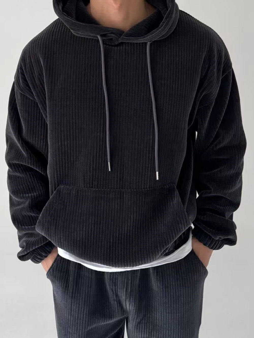 Herrar Hoodie med strukturerad ribbdesign Mirla-Eva Jonsson