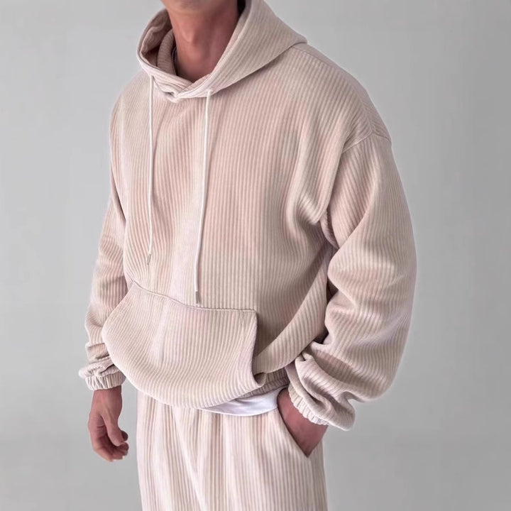 Herrar Hoodie med strukturerad ribbdesign Mirla-Eva Jonsson