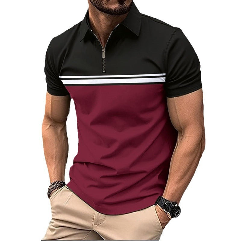 Herrar Kortärmad Poloshirt med sportig dragkedja Mirla-Eva Jonsson
