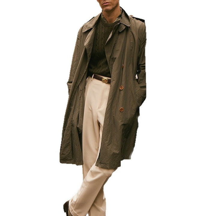 Herrar Lång Trenchcoat i klassisk stil med praktiska fickor Mirla-Eva Jonsson