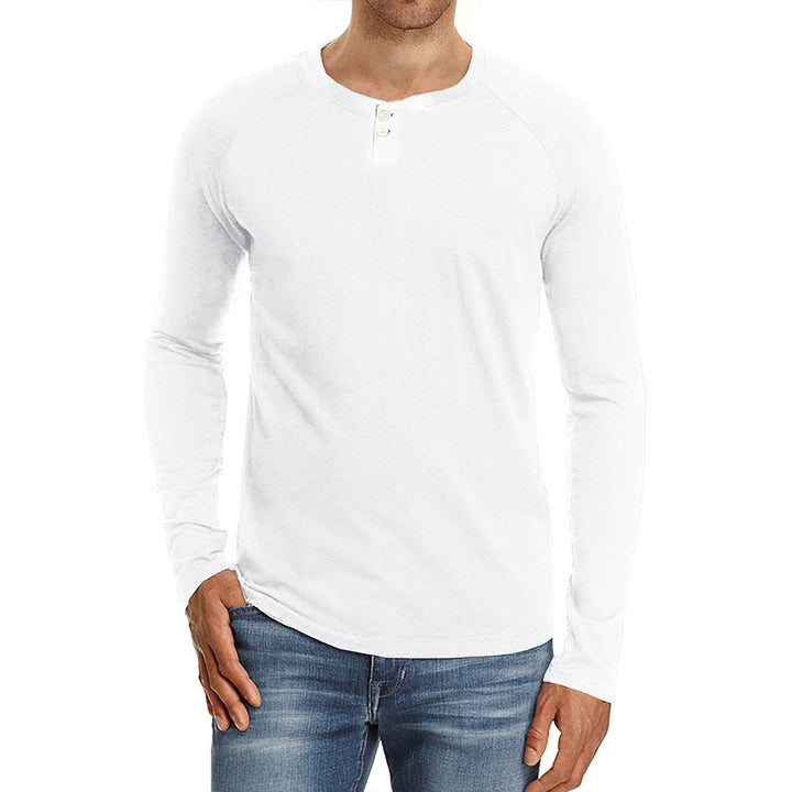 Herrar Långärmad Henley-tröja med knapplösningar och fint tyg Mirla-Eva Jonsson