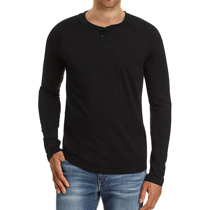 Herrar Långärmad Henley-tröja med knapplösningar och fint tyg Mirla-Eva Jonsson