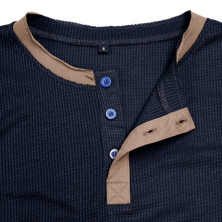 Herrar Långärmad Henley-tröja med modern design Mirla-Eva Jonsson