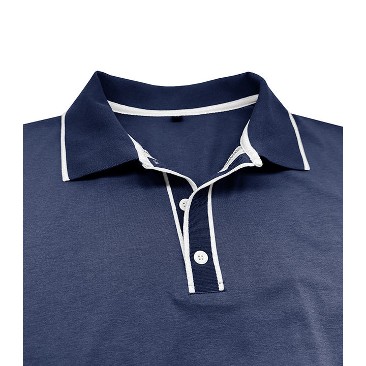Herrar Långärmad Polo-Shirt med Kontrastkrage Mirla-Eva Jonsson