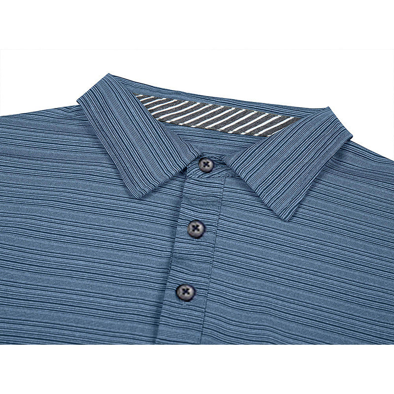 Herrar Långärmad Polo-Shirt med fint randigt mönster Mirla-Eva Jonsson