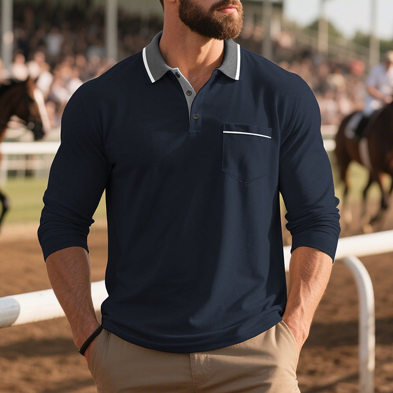 Herrar Långärmad Polo T-shirt med modern design Mirla-Eva Jonsson