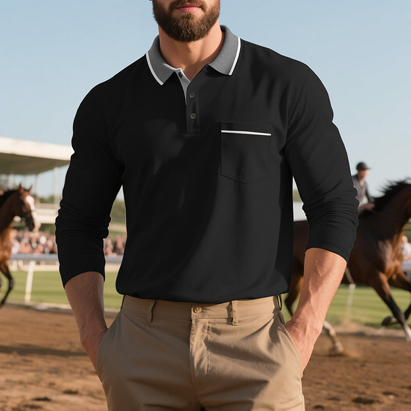 Herrar Långärmad Polo T-shirt med modern design Mirla-Eva Jonsson