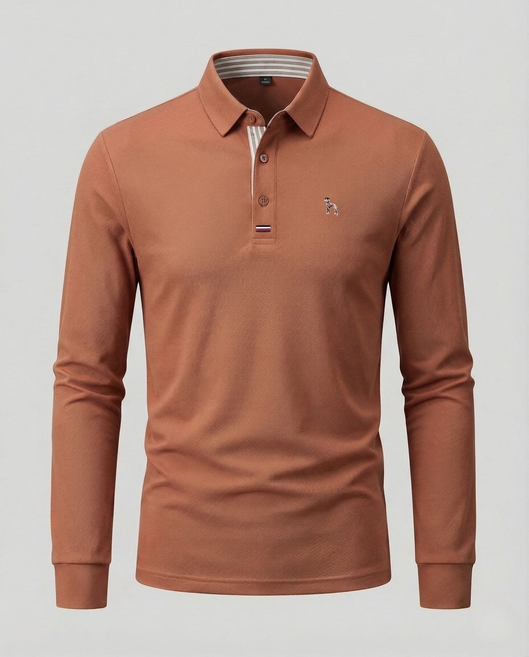 Herrar Långärmad Poloshirt Piqué Skjortkrage Sticklogotyp-Eva Jonsson