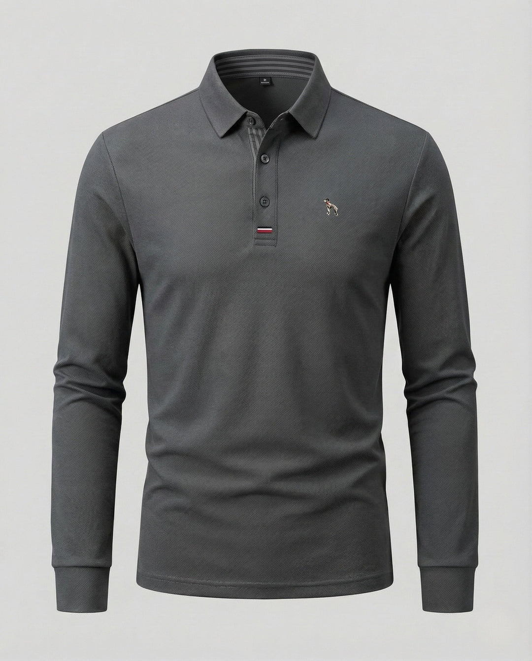 Herrar Långärmad Poloshirt Piqué Skjortkrage Sticklogotyp-Eva Jonsson