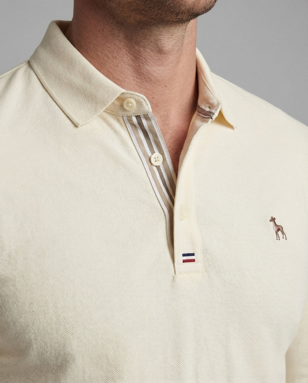 Herrar Långärmad Poloshirt Piqué Skjortkrage Sticklogotyp-Eva Jonsson