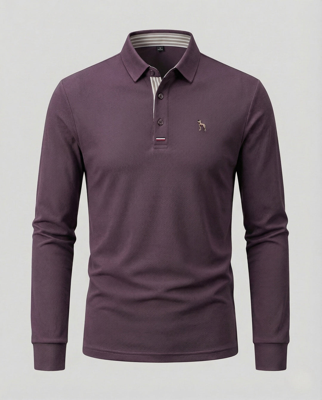 Herrar Långärmad Poloshirt Piqué Skjortkrage Sticklogotyp-Eva Jonsson