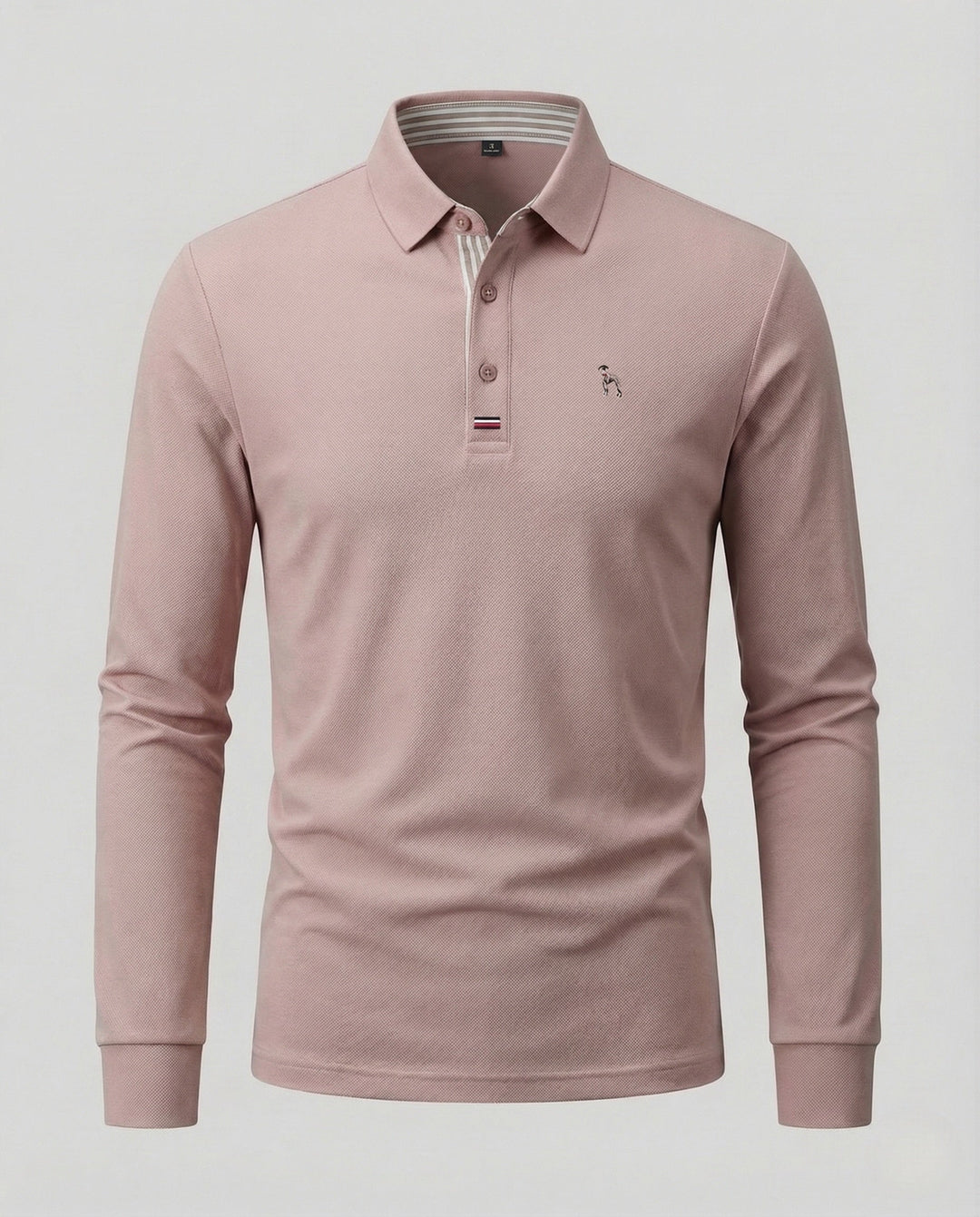 Herrar Långärmad Poloshirt Piqué Skjortkrage Sticklogotyp-Eva Jonsson