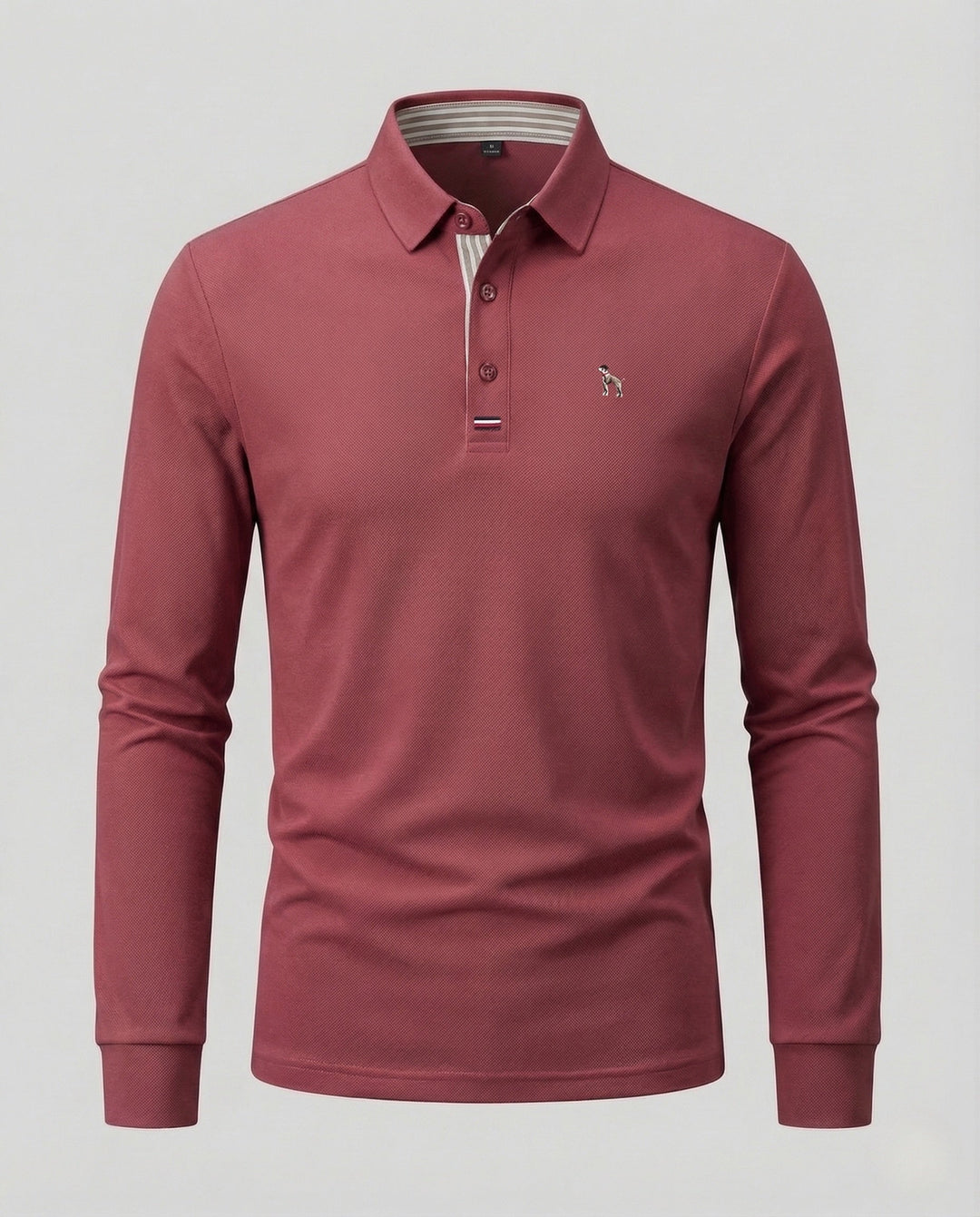 Herrar Långärmad Poloshirt Piqué Skjortkrage Sticklogotyp-Eva Jonsson