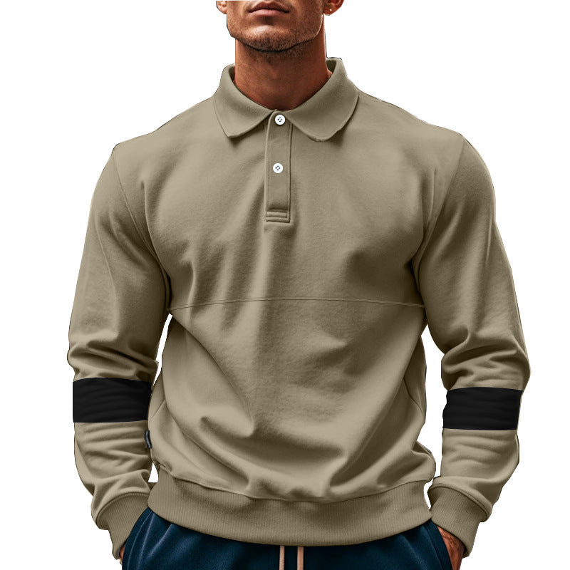 Herrar Långärmad Poloshirt med moderiktiga kontrastelement Mirla-Eva Jonsson