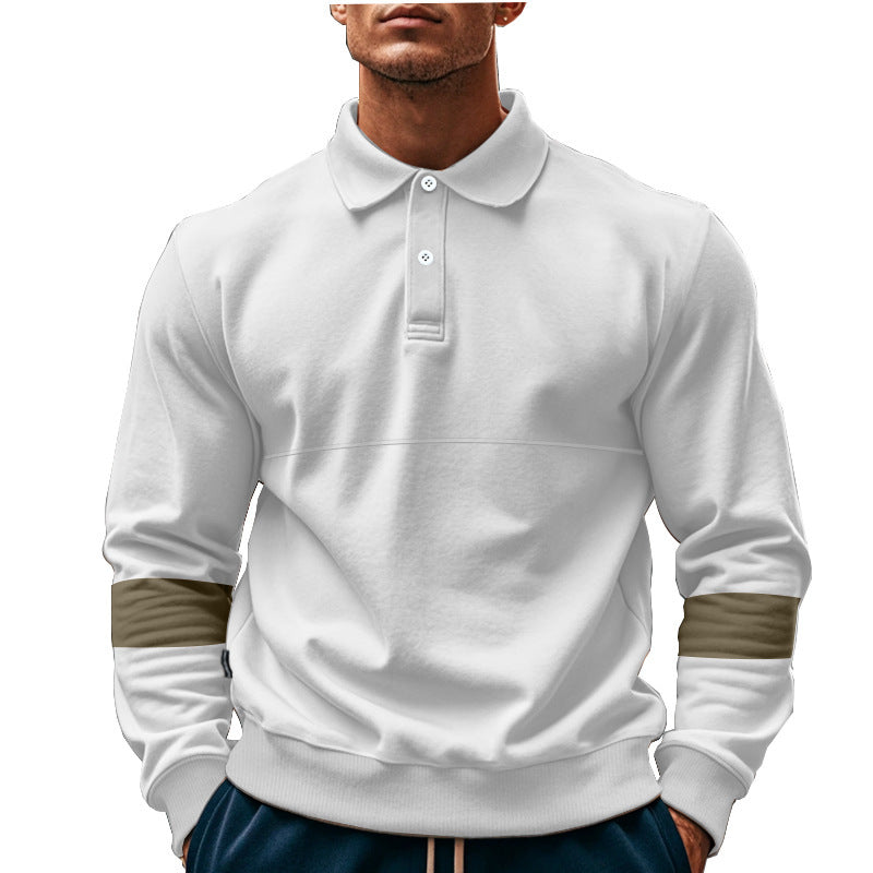 Herrar Långärmad Poloshirt med moderiktiga kontrastelement Mirla-Eva Jonsson