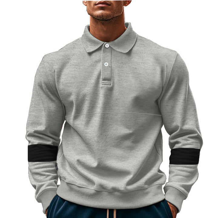 Herrar Långärmad Poloshirt med moderiktiga kontrastelement Mirla-Eva Jonsson