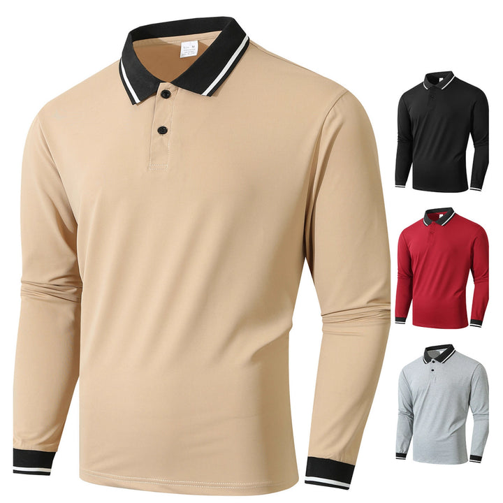 Herrar Långärmad Poloshirt med sportig ribbstruktur Mirla-Eva Jonsson