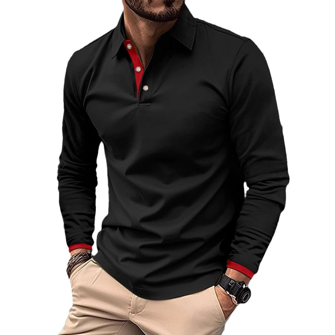 Herrar Långärmad Poloshirt med stilfull krage och eleganta knappdetaljer Mirla-Eva Jonsson