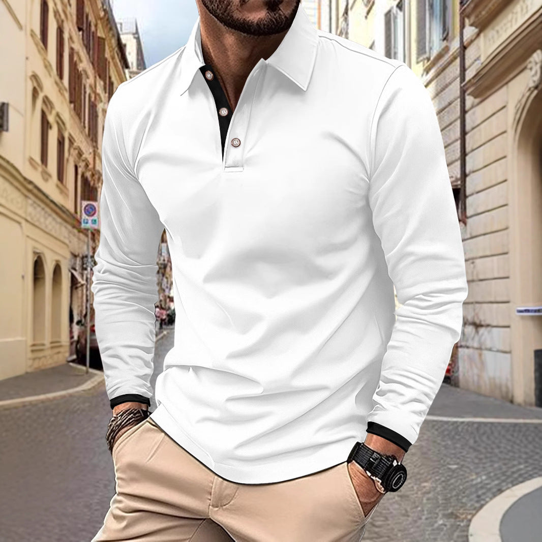 Herrar Långärmad Poloshirt med stilfull krage och eleganta knappdetaljer Mirla-Eva Jonsson