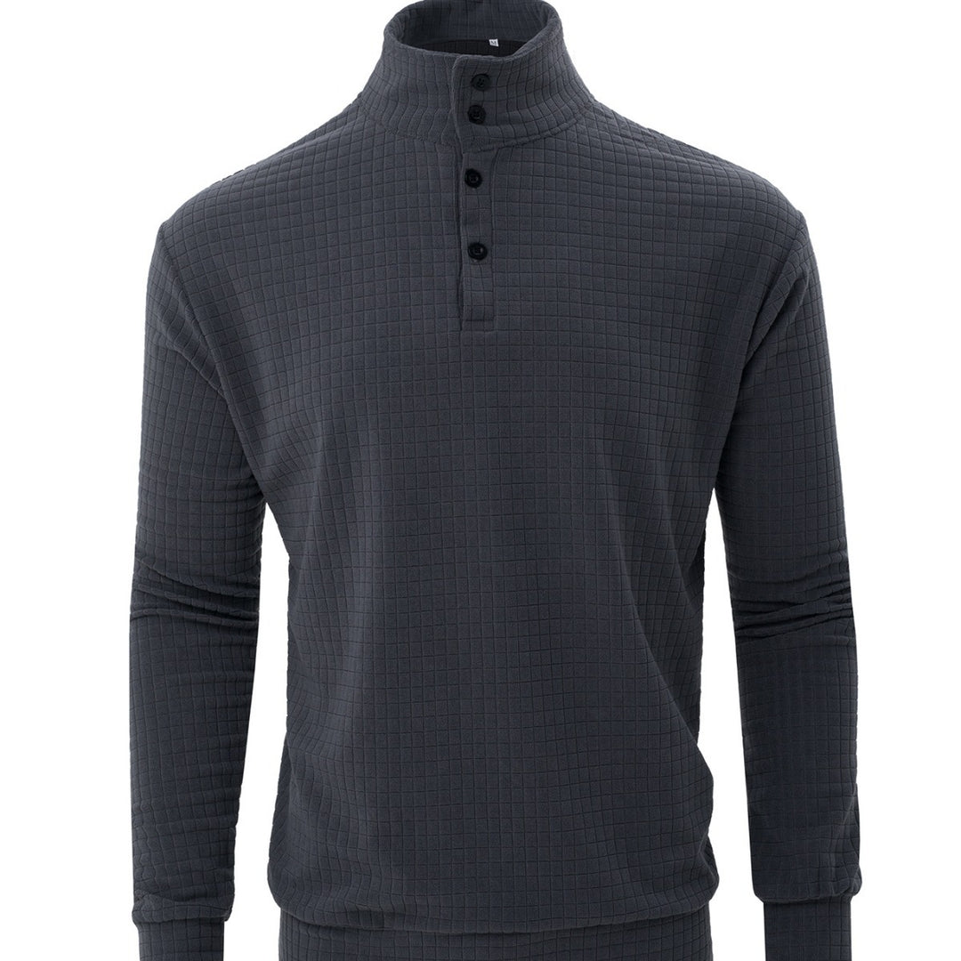 Herrar Långärmad Poloshirt med strukturerad yta Mirla-Eva Jonsson