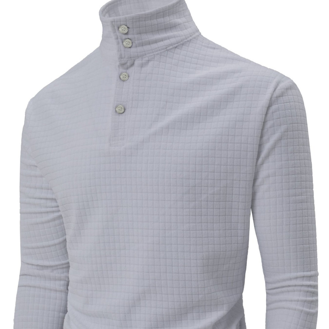 Herrar Långärmad Poloshirt med strukturerad yta Mirla-Eva Jonsson