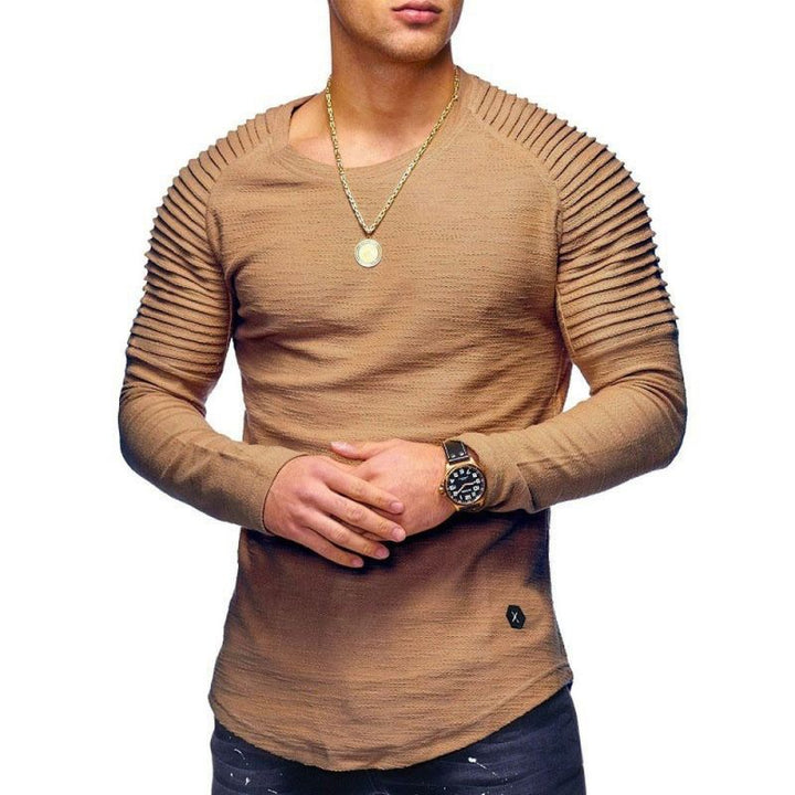 Herrar Långärmad t-shirt med strukturerad design Mirla-Eva Jonsson