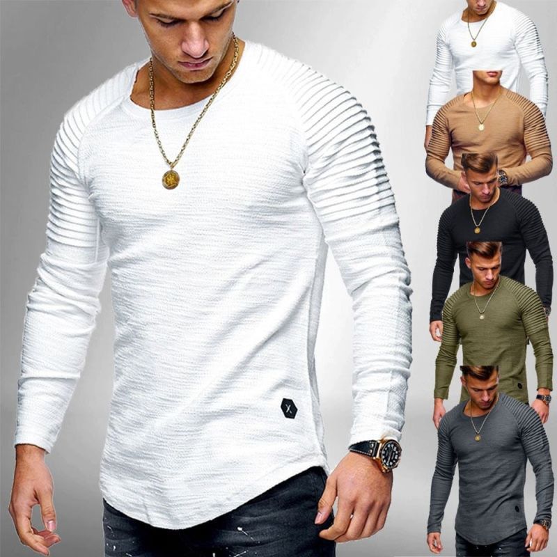 Herrar Långärmad t-shirt med strukturerad design Mirla-Eva Jonsson