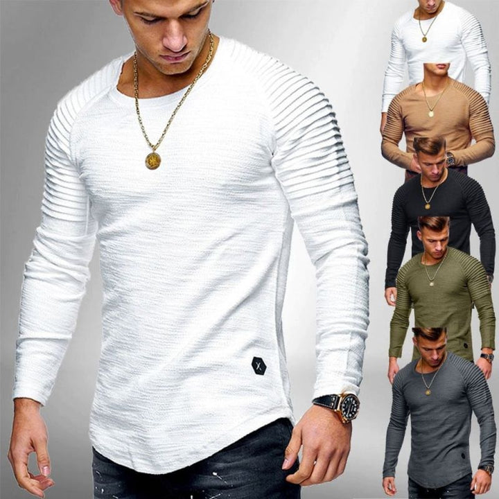 Herrar Långärmad t-shirt med strukturerad design Mirla-Eva Jonsson