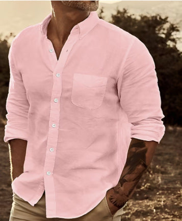 Herrar Lätt Linne Skjorta Eva Jonsson-Eva Jonsson