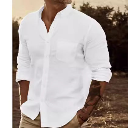 Herrar Lätt Linne Skjorta Eva Jonsson-Eva Jonsson