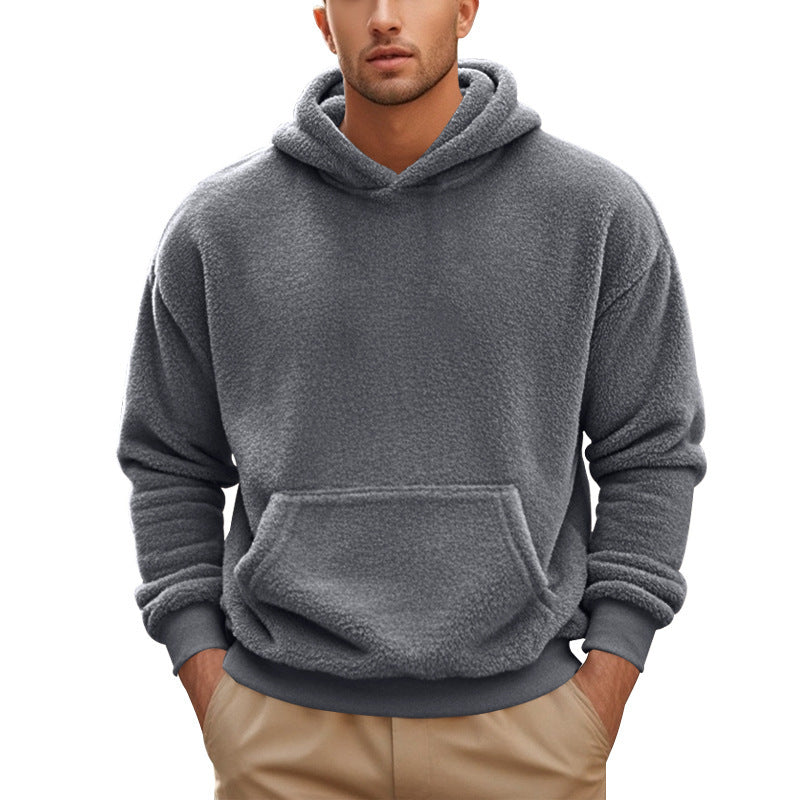 Herrar Mjuk Fleece Hoodie med Känguruficka Mirla-Eva Jonsson