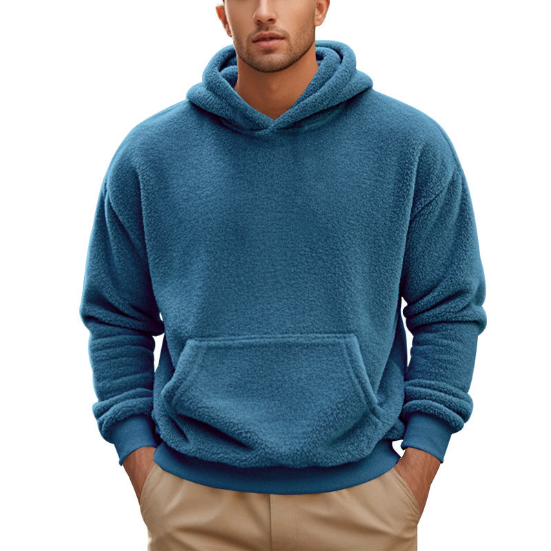 Herrar Mjuk Fleece Hoodie med Känguruficka Mirla-Eva Jonsson