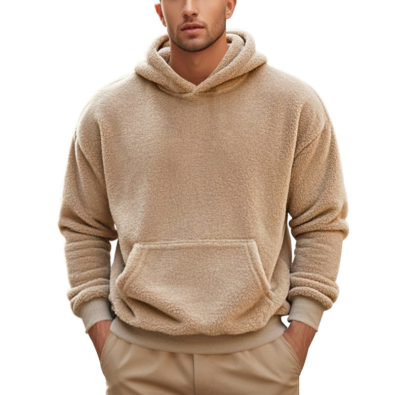 Herrar Mjuk Fleece Hoodie med Känguruficka Mirla-Eva Jonsson
