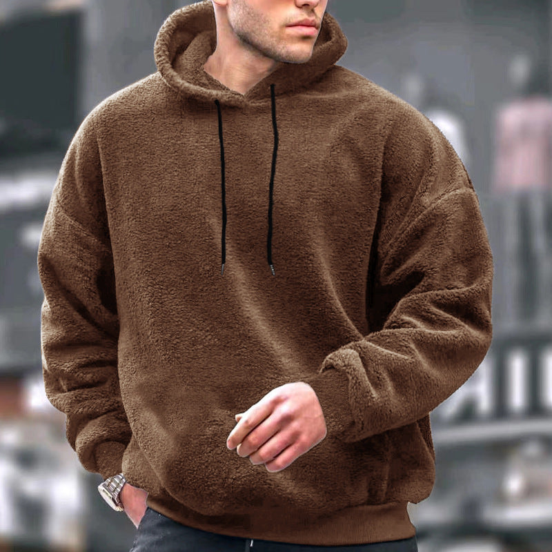 Herrar Mjuk Fleece-Hoodie med Känguruficka och justerbar huva Mirla-Eva Jonsson
