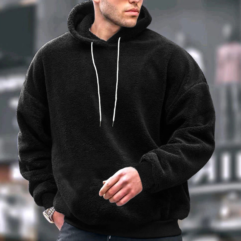 Herrar Mjuk Fleece-Hoodie med Känguruficka och justerbar huva Mirla-Eva Jonsson