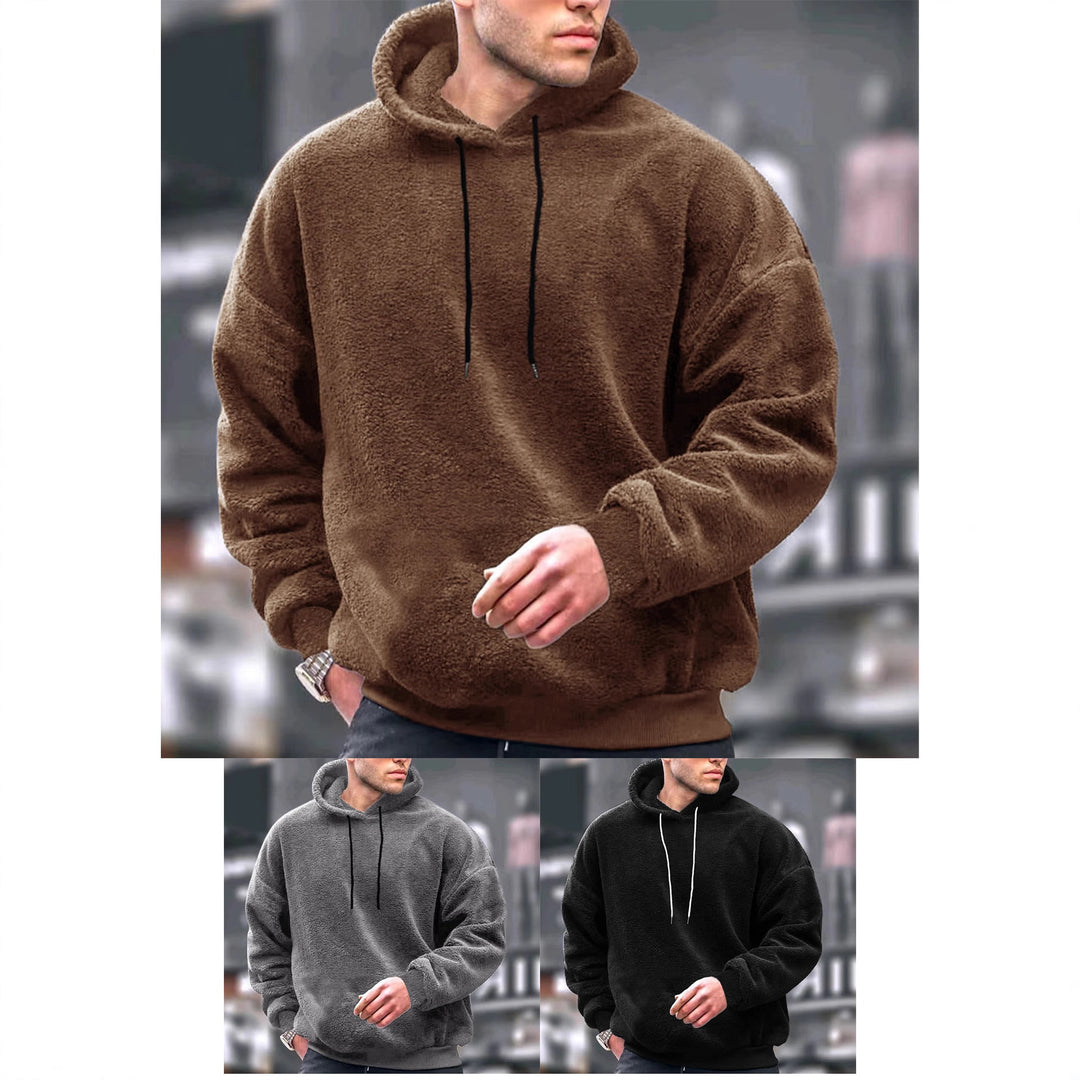 Herrar Mjuk Fleece-Hoodie med Känguruficka och justerbar huva Mirla-Eva Jonsson