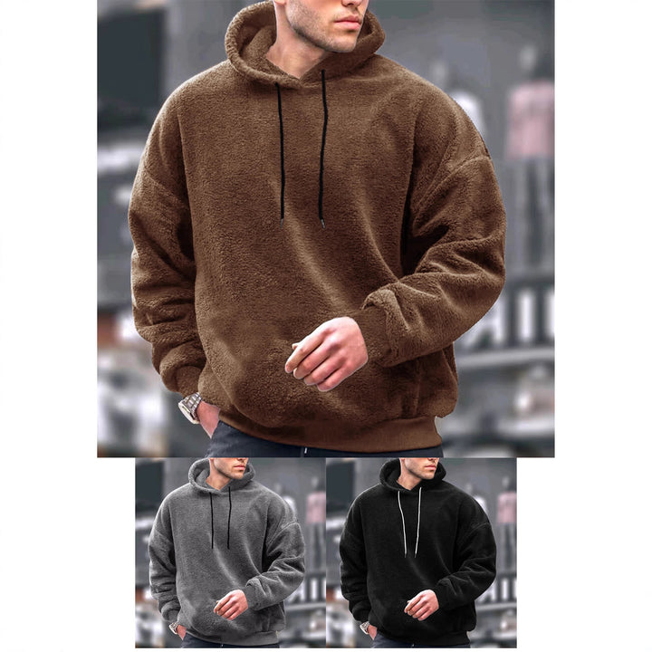 Herrar Mjuk Fleece-Hoodie med Känguruficka och justerbar huva Mirla-Eva Jonsson