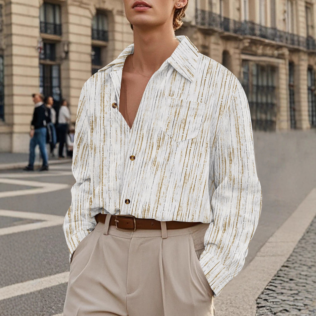 Herrar Mode Skjortblus med randig design Mirla-Eva Jonsson