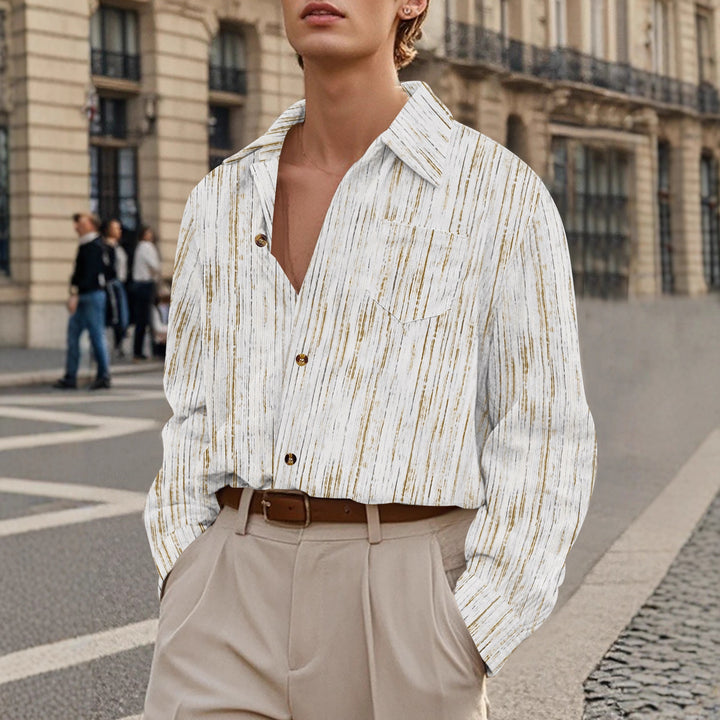 Herrar Mode Skjortblus med randig design Mirla-Eva Jonsson