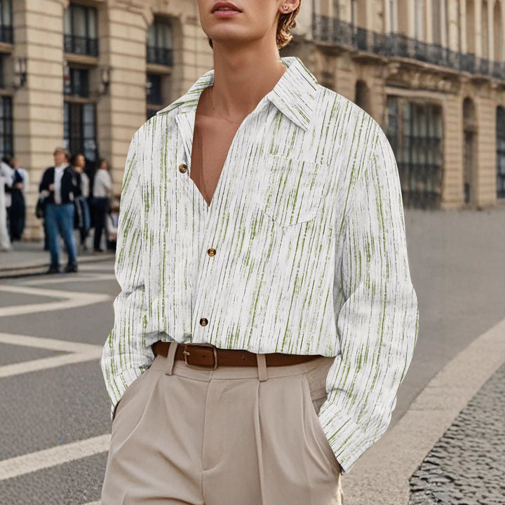 Herrar Mode Skjortblus med randig design Mirla-Eva Jonsson