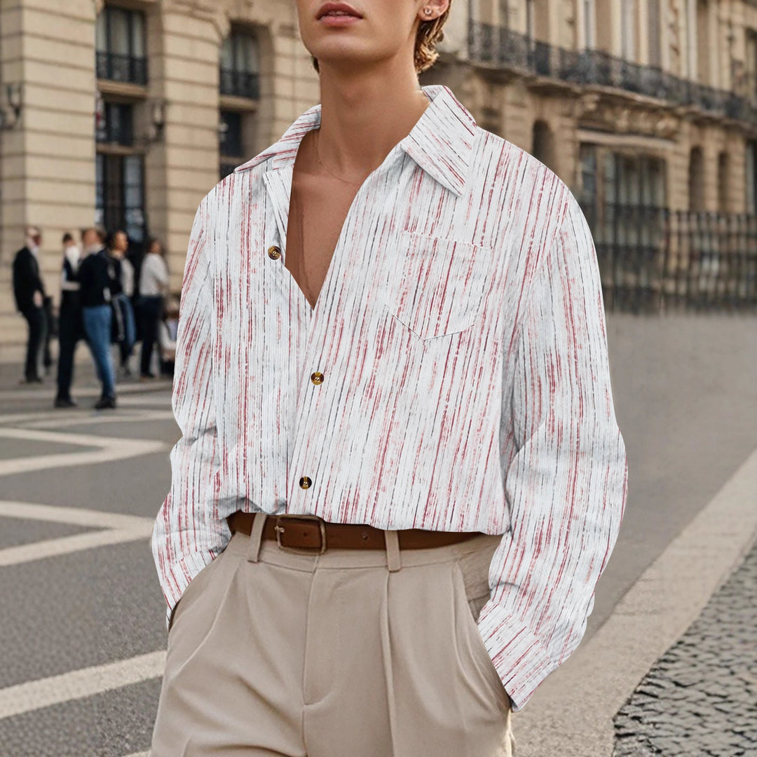 Herrar Mode Skjortblus med randig design Mirla-Eva Jonsson