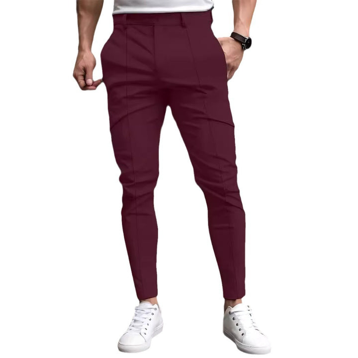 Herrar Modernt slim-fit Chinobyxor med elastisk midja och mångsidiga fickor Mirla-Eva Jonsson